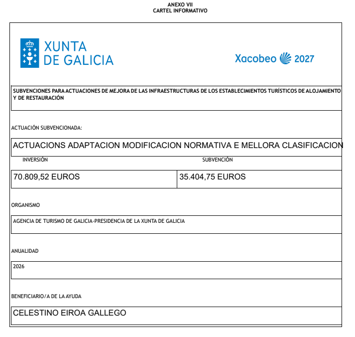 SUBVENCIONES PARA ACTUACIONES DE MEJORA DE LAS INFRAESTRUCTURAS DE LOS ESTABLECIMIENTOS TURÍSTICOS DE ALOJAMIENTO Y DE RESTAURACIÓN